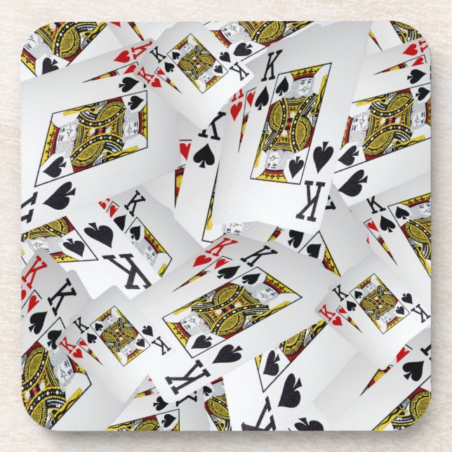 Jouer Cartes Rois Couché, Dessous de verre (Devant)
