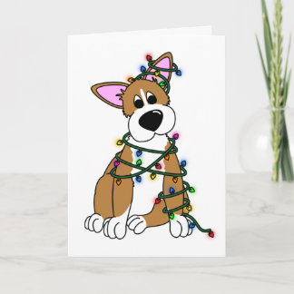 Jouer dans la carte de Noël Corgi Arbre de Noël