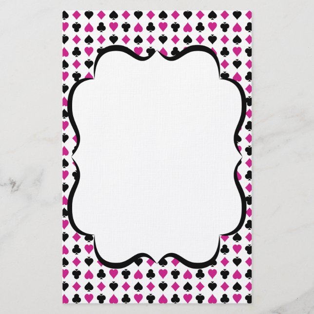 Jouer des cartes convient rose et noir (Devant)