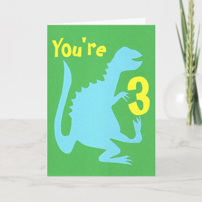 Jouer Dino Carte Anniversaire 3 (Devant)