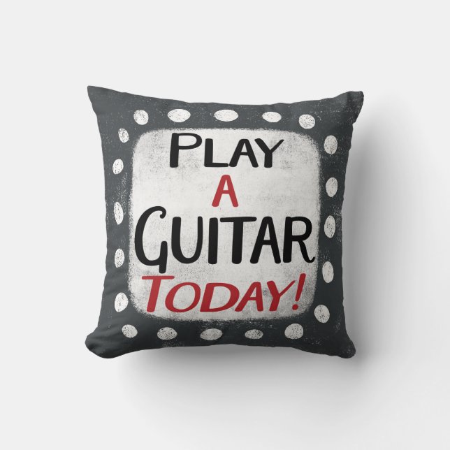 Jouer Guitare Aujourd'Hui Jeter Oreiller (Recto)