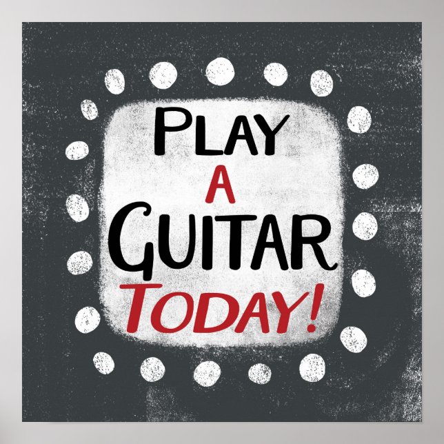 Jouer Guitare Aujourd'hui Poster Wall Art (Devant)