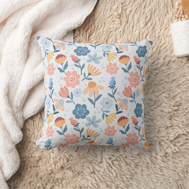 Jouer Motif Floral Jeter Oreiller (Couverture)