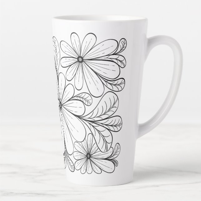 Jouer Pétales Latte Mug (Droite)