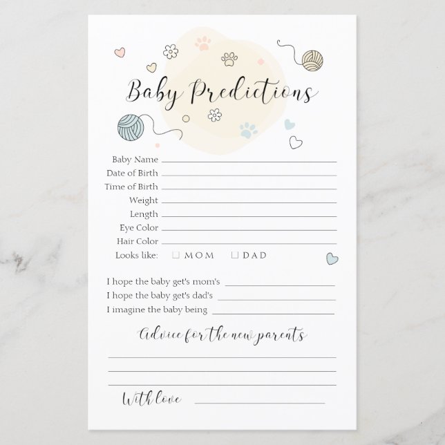 Jouer petit chaton Prédictions pour bébé (Devant)