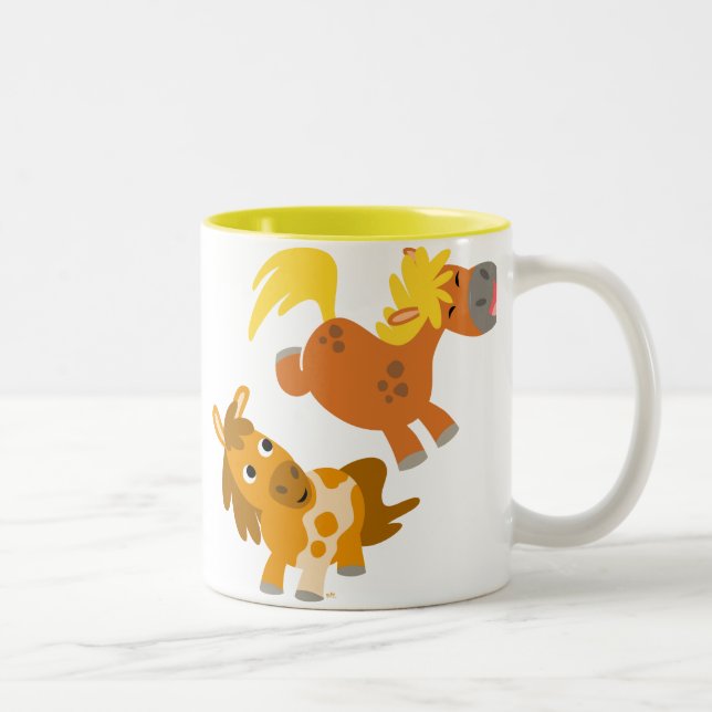 Jouer Ponies de dessin animé Mug (Droit)