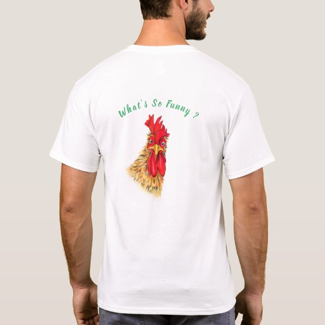 Jouer Rooster Funny T-Shirt Don - Texte personnali (Dos)