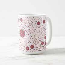 Jouer rose et rouge folk Art floral Mug