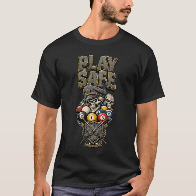 JOUER SÛR — T-Shirt Skull Pool (Devant)
