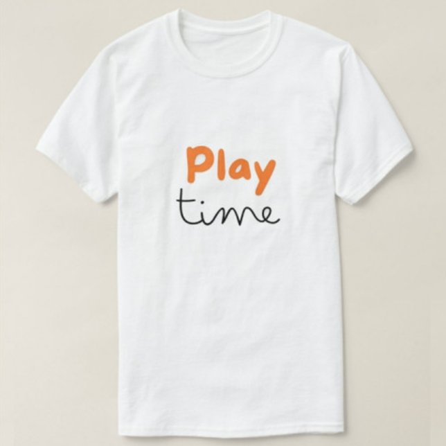 Jouer temps Typographie Orange et noir Tshirt Homm (Créateur téléchargé)