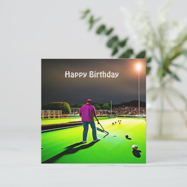 Jouer Twilight Lawn Bowls, Carte d'anniversaire pl (Debout devant)