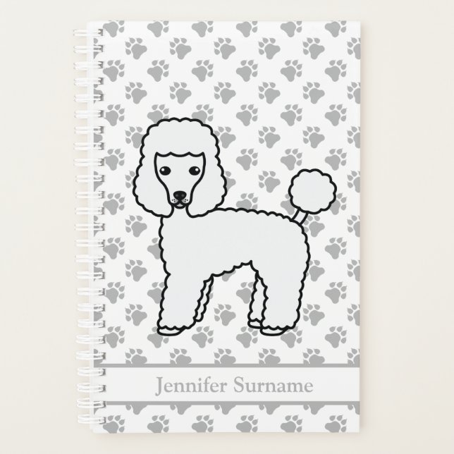 Jouet blanc Poodle mignonette Cartoon Chien & Text (Devant)