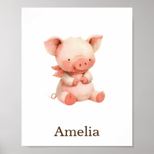 Jouet de décoration de pépinière Animal Cochon ros