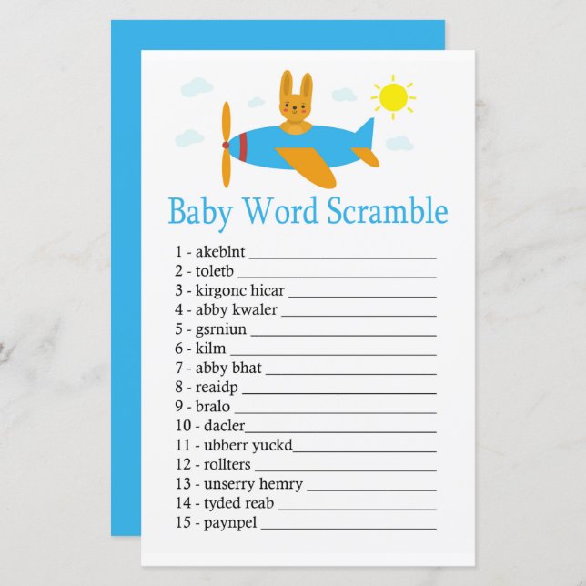 Jouet de l'avion Baby word scrambule jeu (Devant / Derrière)