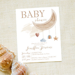 Jouet de lune rustique boho baby shower budget inv