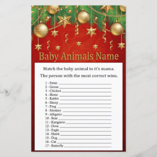 Jouet de Noël or Bébé Animaux Nom Jeu