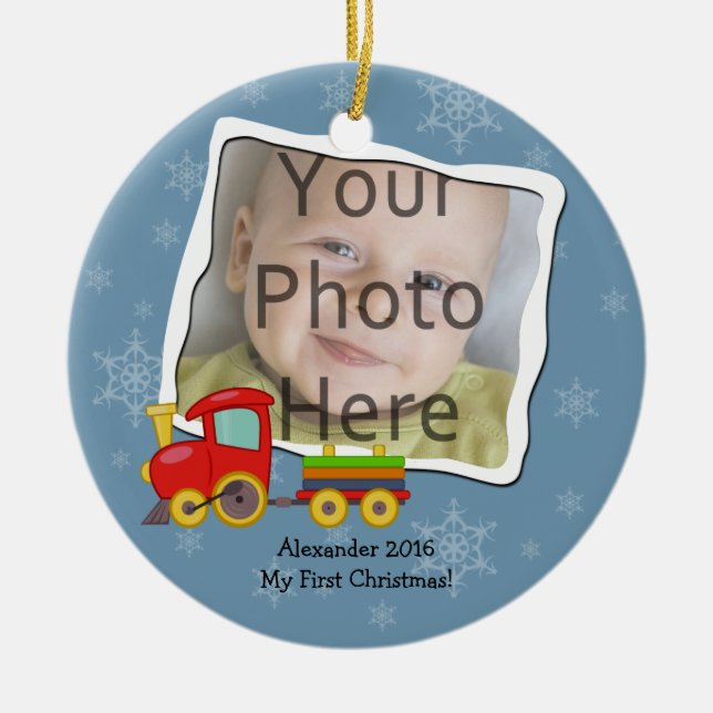 Jouet d'hiver Train Snowflakes Ornement de Noël (Devant)