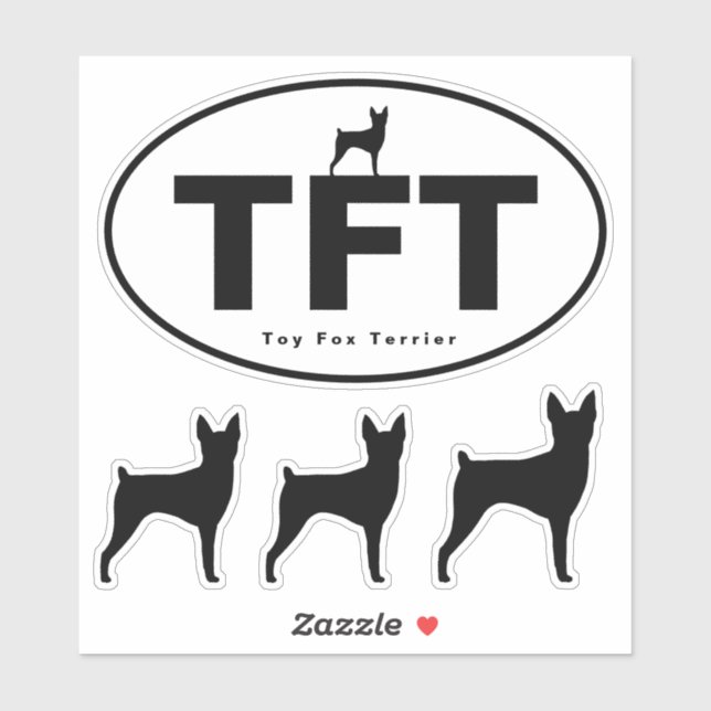 Jouet TFT Fox Terrier Silhouettes Vinyl Sticker Se (Feuille)