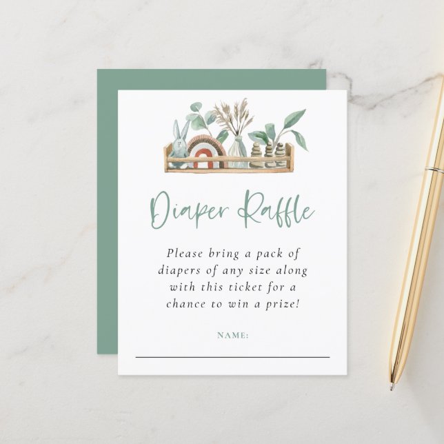 Jouets Boho Shelf Budget Sage Diaper Raffin (Devant/Arrière en situation)