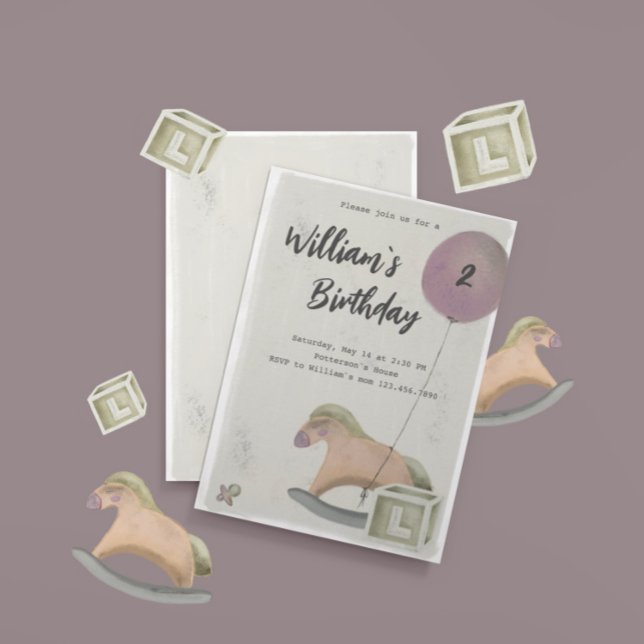 Jouets Invitation Anniversaire Rocking Horse Ballo (Créateur téléchargé)
