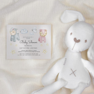 Jouets Pastel Plush Et Étoiles Invitation Baby sho
