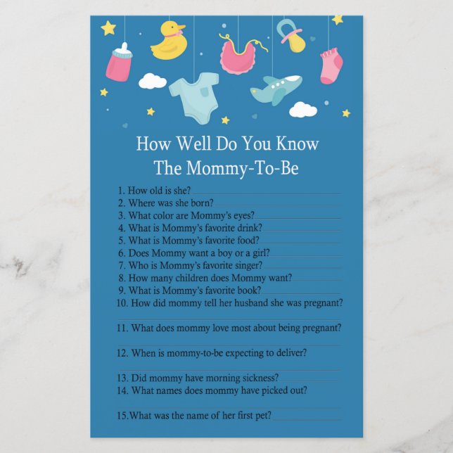 Jouets pour bébés Comment bien connaissez-vous le  (Devant)