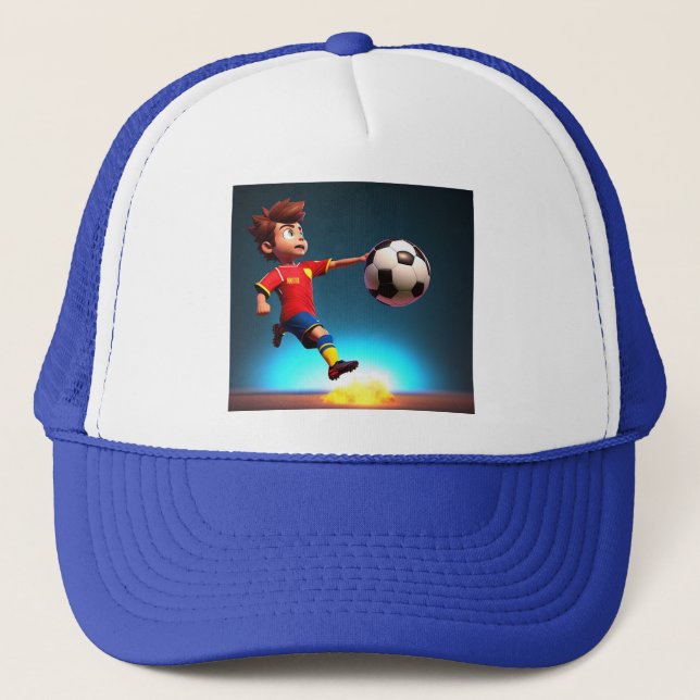 Joueur Animé De Football Avec Ball, Casquette De C (Devant)