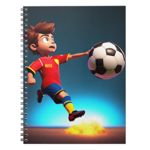 Joueur Animé De Football Avec Boule, Carnet