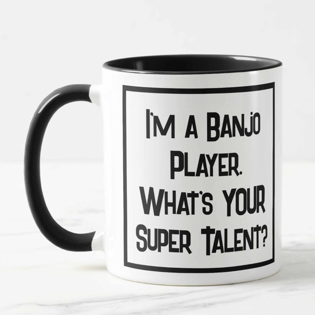 Joueur Banjo Super Talent. Mug à café à deux tons (Créateur téléchargé)