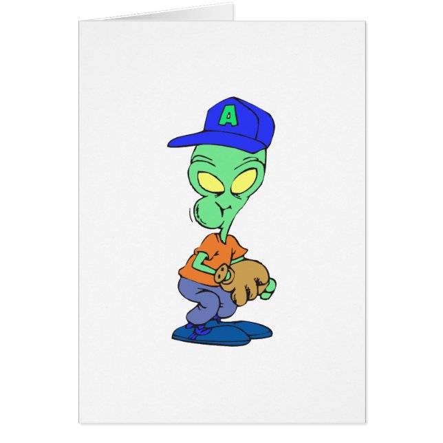 joueur de baseball alien amusant (Devant)