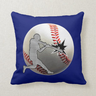 Joueur de baseball de techno frappant des coussins
