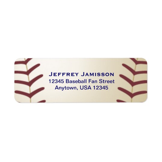 Joueur de baseball, étiquette de nom et adresse de