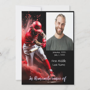 Joueur de baseball Invitation Memorial Service
