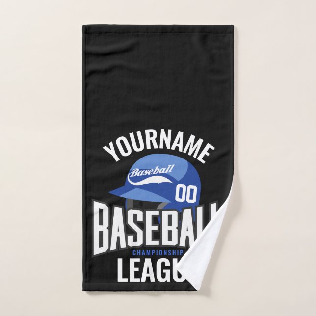 Joueur de baseball personnalisé NOM Équipe Champ C (Serviette à main)