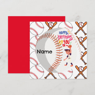 Joueur de baseball pour voeux d'anniversaire