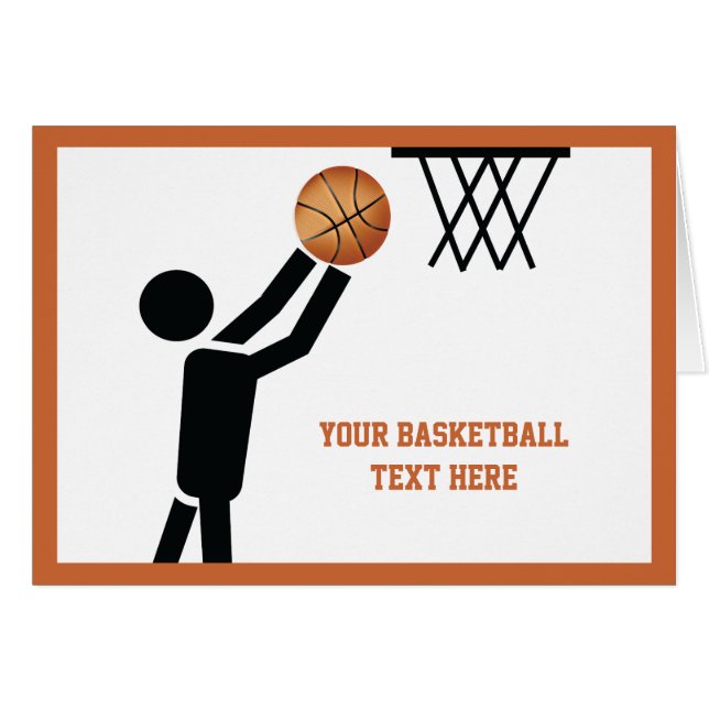 Joueur de basket-ball avec balle personnalisée (Devant horizontal)