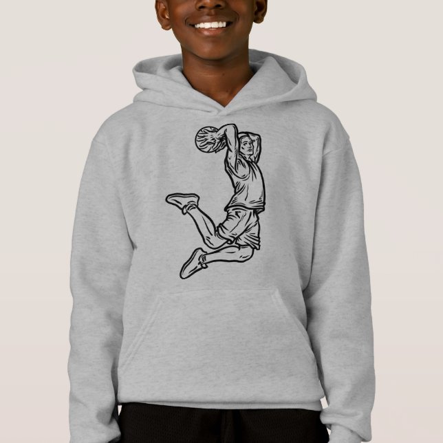 Joueur de basket-ball faisant Slam Dunk Dark Desig (Devant)