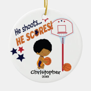 Joueur de basket-ball mignon Ornement de Noël Spor
