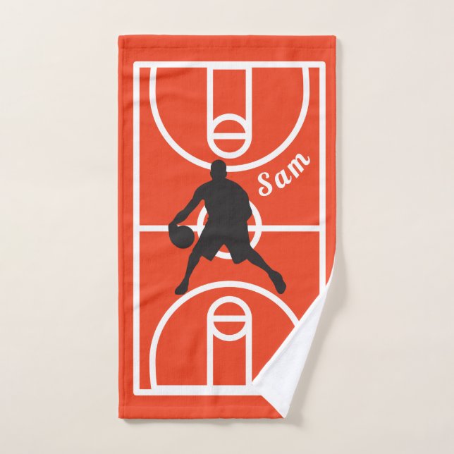 Joueur de basket-ball monographique personnalisé r (Serviette à main)