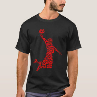 Joueur de basket Typographie Word Art T-shirt