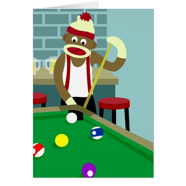 Joueur de billards de piscine de singe de (Devant)