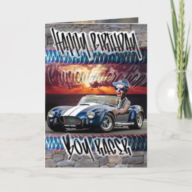 Joueur de cartes d'anniversaire Racing (Devant)