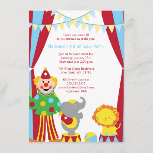 Joueur de cirque et invitation de fête d'anniversa