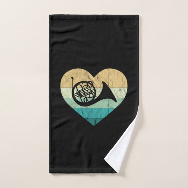 Joueur de cor d'harmonie aime le cor français (Serviette à main)