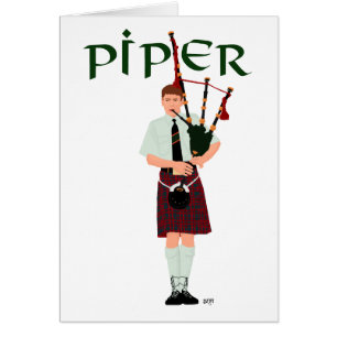 Joueur de cornemuse à carreaux rouges PIPER