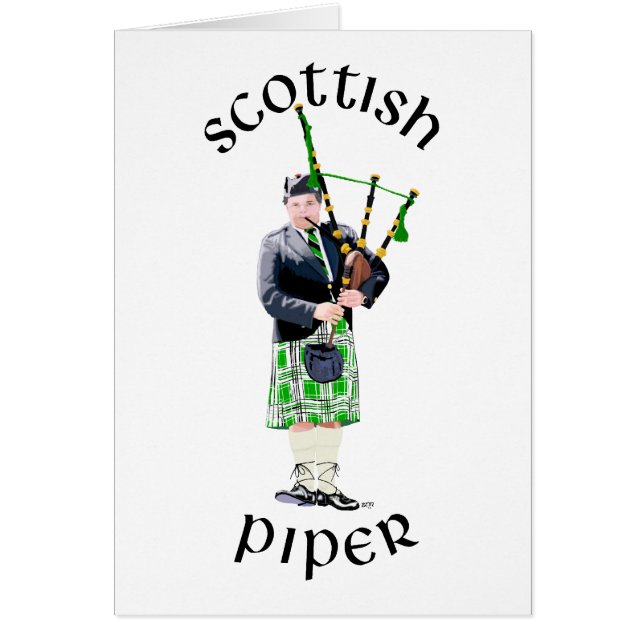 Joueur de cornemuse en kilt vert (Devant)