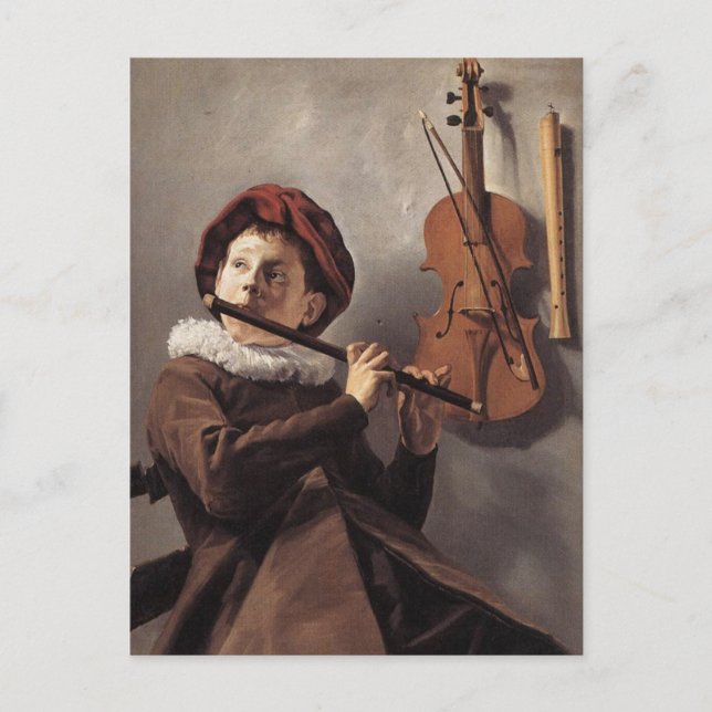 Joueur de flûte par Judith Leyster Carte Postale (Devant)