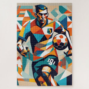 Joueur de football Cubist Jigsaw Puzzle Puzzle