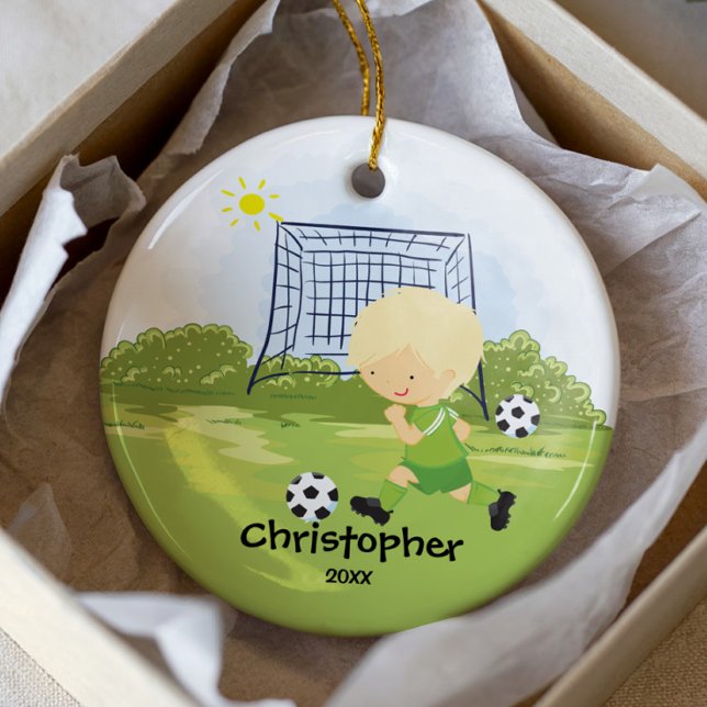 Joueur de football mignon Sport Ornement de Noël (Créateur téléchargé)