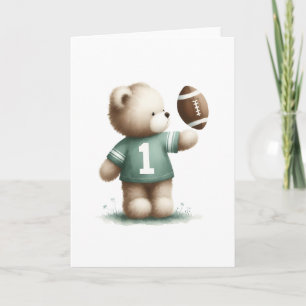 Joueur de football ourson mignon carte de vœux vie